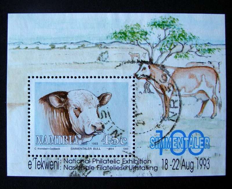 NAMIBIA Miniature Sheet - Simmentaler Cattle 1993