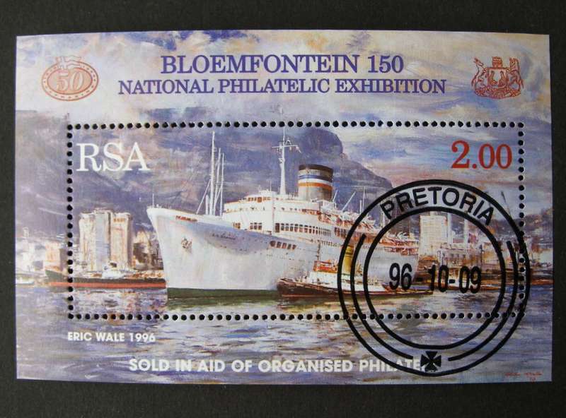 SOUTH AFRICA Miniature Sheet (CTO) - Bloemfontein National Philatelic Exhibition 1996 //Ships