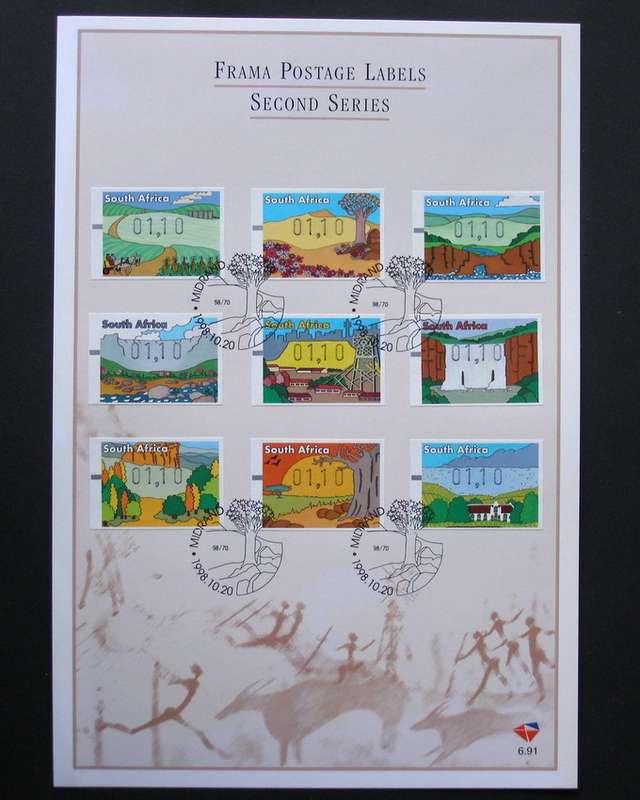 SOUTH AFRICA First Day Card - Scenic Frama Labels 1998