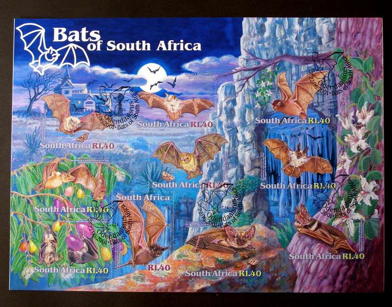 SOUTH AFRICA Set (Self-Adhesive, CTO)- Bats 2001