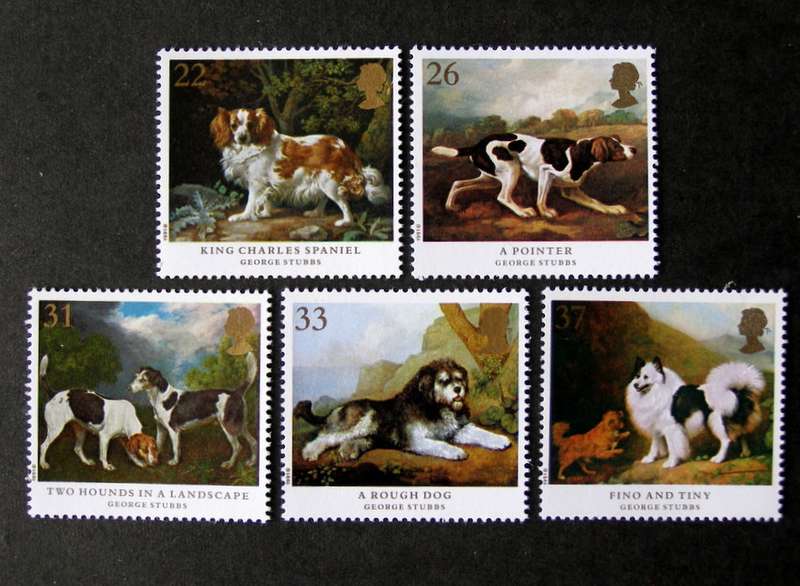 GREAT BRITAIN Mint* Set - George Stubbs Dog Paintings 1990