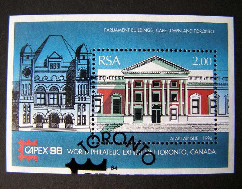 SOUTH AFRICA Miniature Sheet (First Day Cancel) - World Philatelic Exhibition Toronto 1996