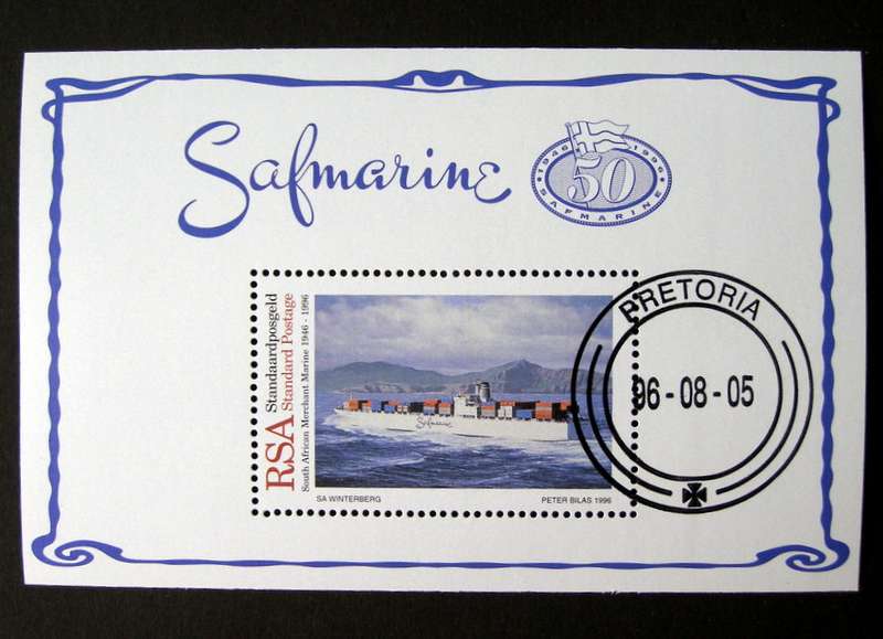 SOUTH AFRICA Miniature Sheet (CTO) - 50th Anniv. of Safmarine 1996 //Ships