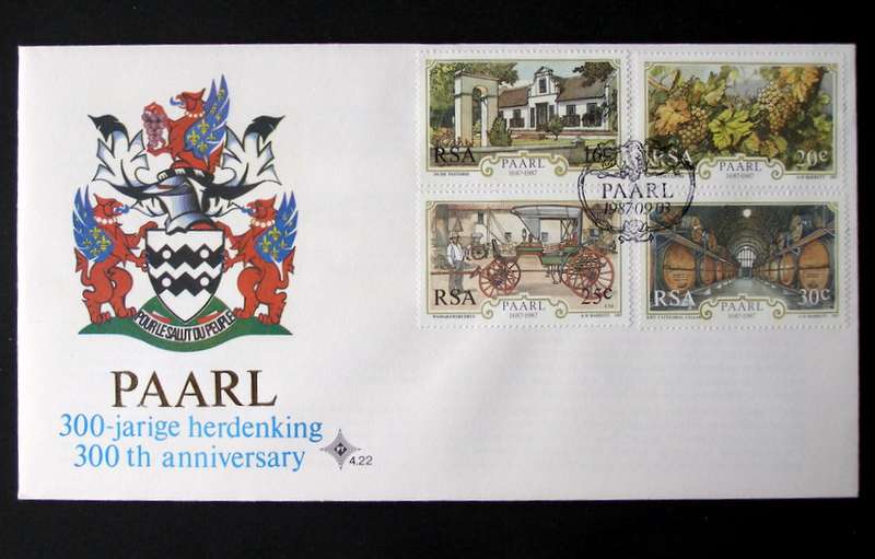 SOUTH AFRICA Cover - 300th Anniv. of Paarl 1987