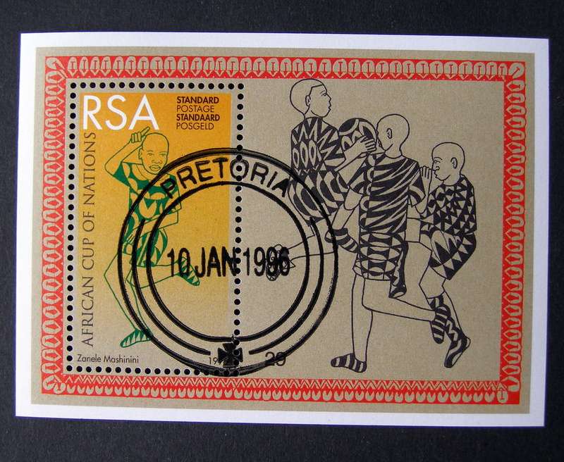 SOUTH AFRICA Miniature Sheet (CTO) - African Cup of Nations 1996