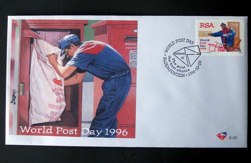 SOUTH AFRICA Cover - World Post Day 1996