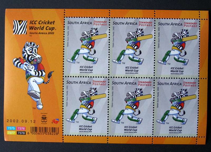 SOUTH AFRICA Mint* Sheet - ICC Cricket World Cup (control 7375) 2002