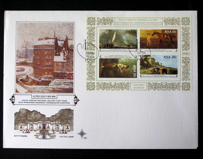 SOUTH AFRICA Cover - National Art Gallery Miniature Sheet 1980
