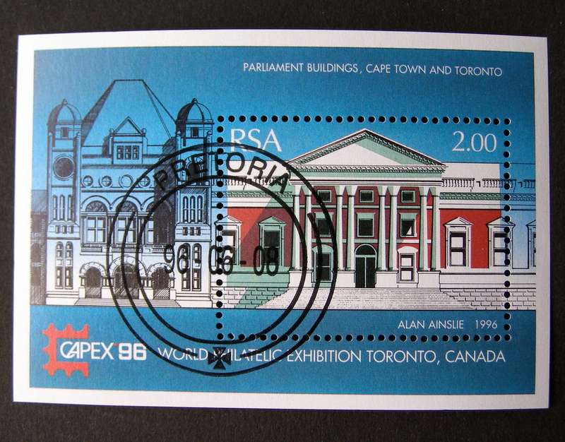SOUTH AFRICA Miniature Sheet (CTO) - World Philatelic Exhibition, Toronto 1996