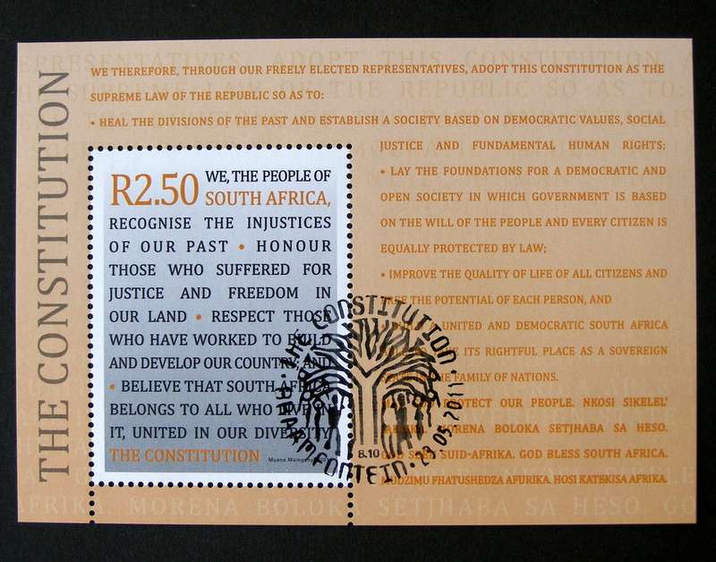 SOUTH AFRICA Miniature Sheet (CTO) - Honouring the Constitution 2011