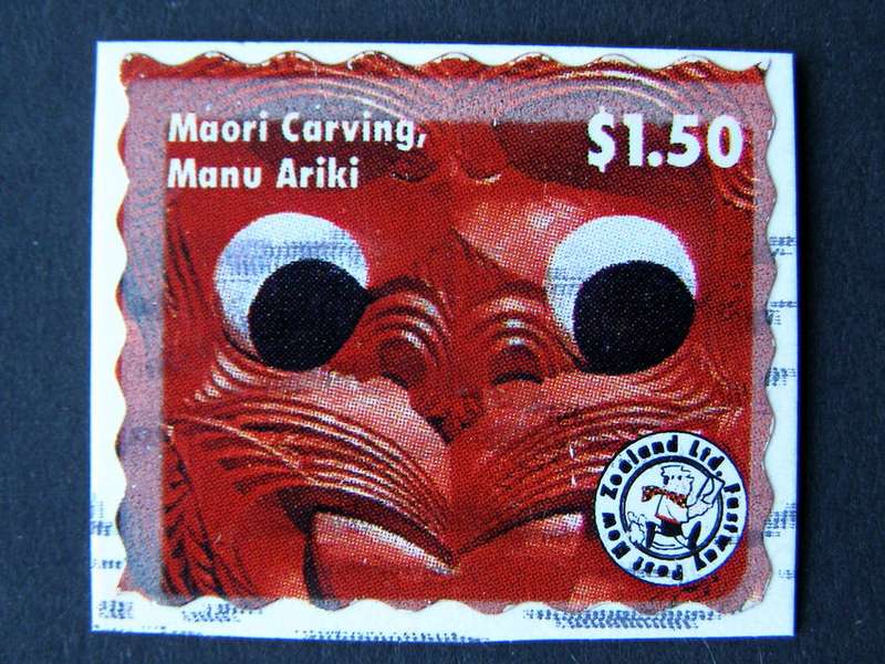 NEW ZEALAND Self Adhesive on Piece - Private Mail (Fastway) Stamp - Maori Carving