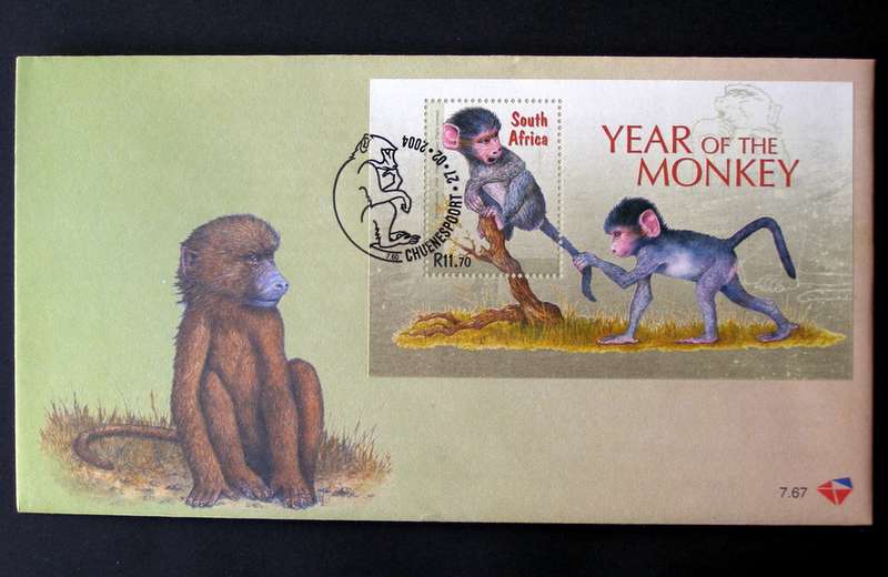 SOUTH AFRICA Cover - Year of the Monkey Miniature Sheet 2004