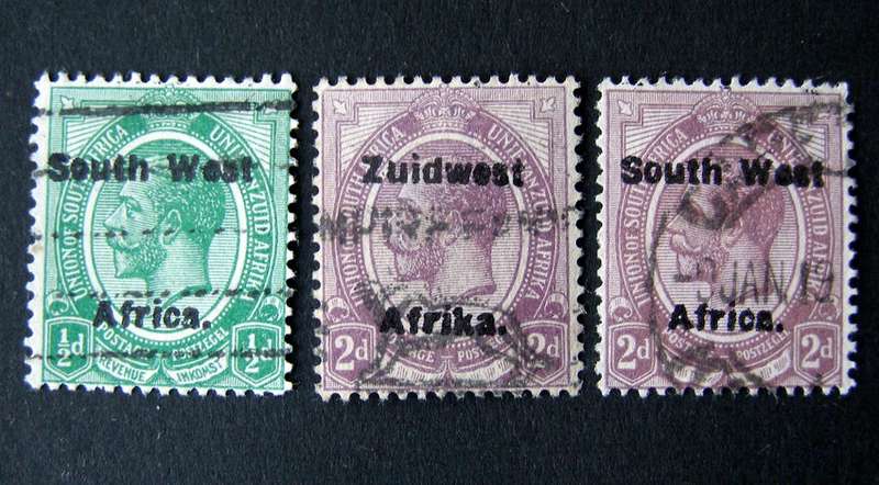 SWA - George V Overprints (9.5mm between lines) 1923-26