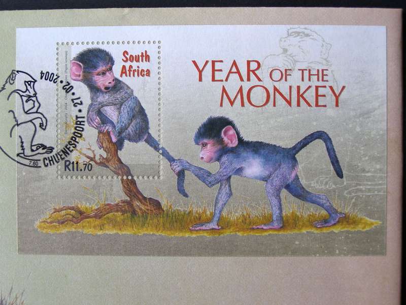 SOUTH AFRICA Cover - Year of the Monkey Miniature Sheet 2004
