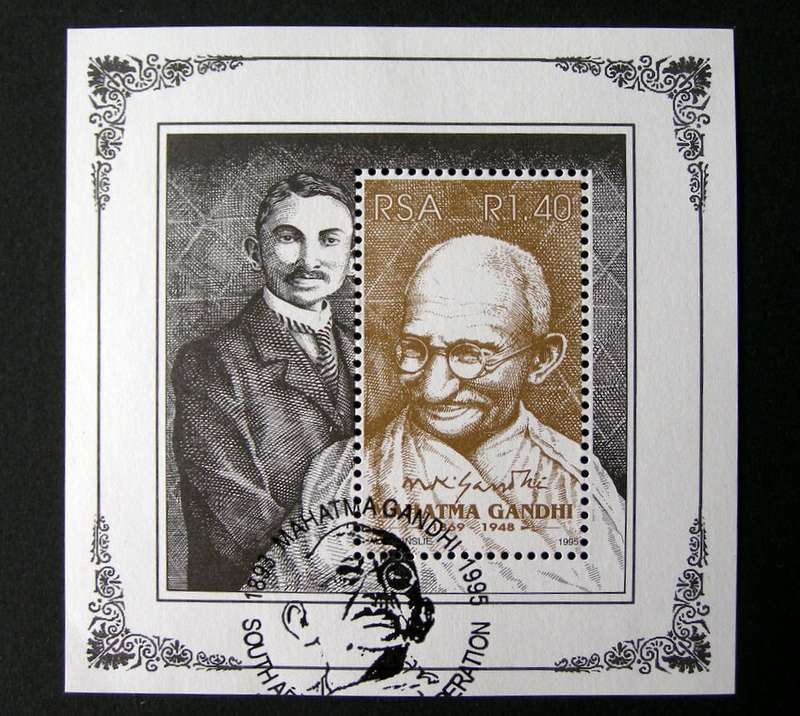 SOUTH AFRICA Miniature Sheet (First Day Cancel) - Gandhi Commemoration 1995