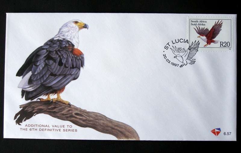 SOUTH AFRICA Cover - R20 Fish Eagle Additional 6th Definitive Value 1997