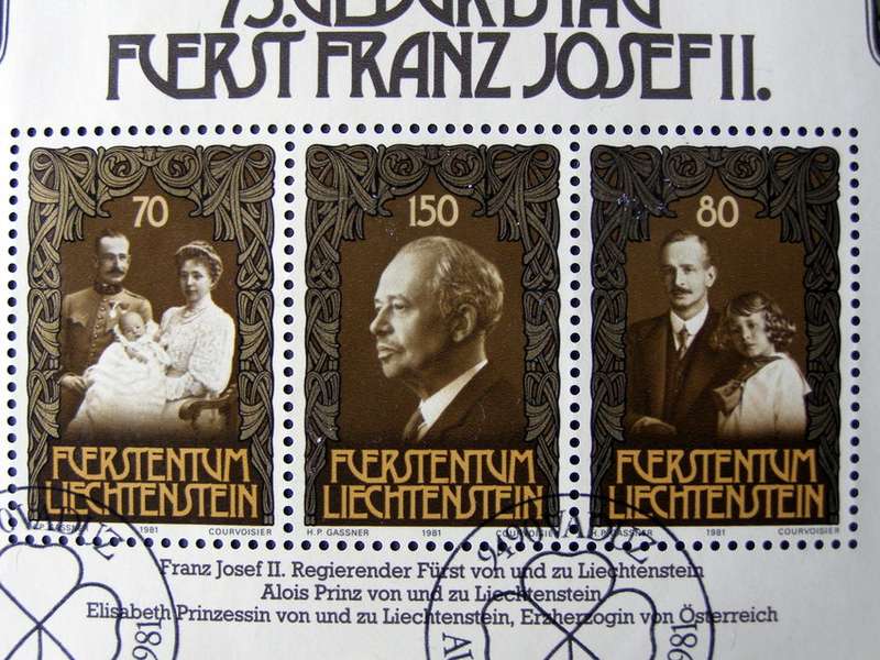 LIECHTENSTEIN Miniature Sheet (First Day Cancel) - 75th Birthday of Prince Francis Joseph II 1981
