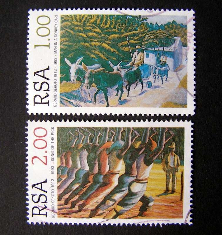 SOUTH AFRICA Set - Gerard Sekoto Paintings 1996