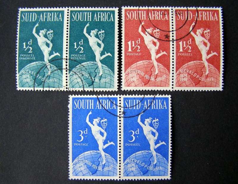 UNION OF SOUTH AFRICA Set (Pairs) - 75th Anniv. of the U.P.U. 1949