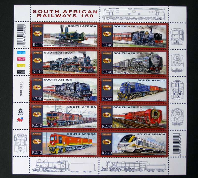 SOUTH AFRICA Mint Set - 150th Anniv. of S.A. Railways 2010 //Trains
