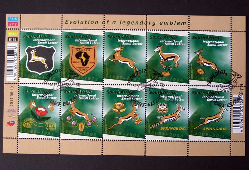 SOUTH AFRICA Set (CTO) - Evolution of the Springbok Rugby Emblem 2011