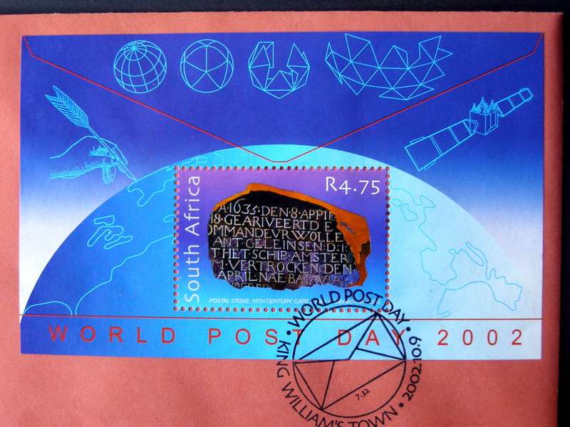 SOUTH AFRICA Cover - World Post Day Miniature Sheet 2002