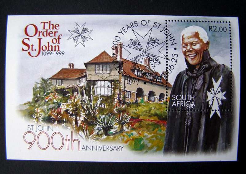 SOUTH AFRICA Miniature Sheet (CTO) - 900th Anniv. of the Order of St. John, Nelson Mandela 1999