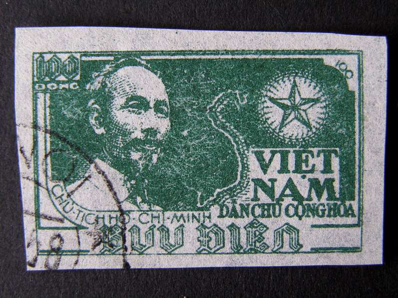 NORTH VIETNAM - Ho Chi Minh & Map (imperf) 1951