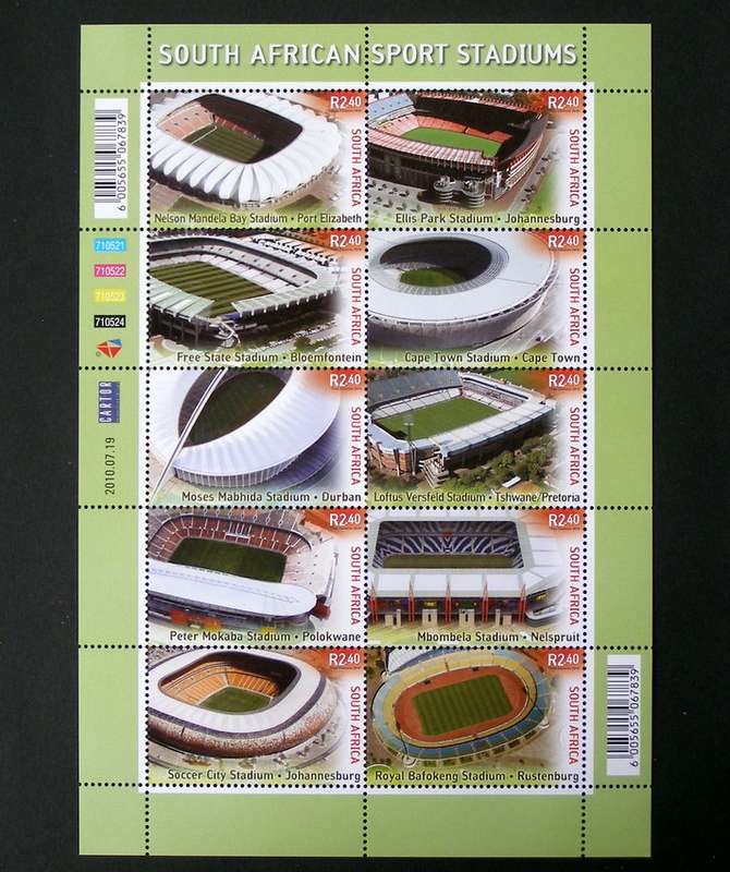 SOUTH AFRICA Mint Set - Sports Stadiums 2010