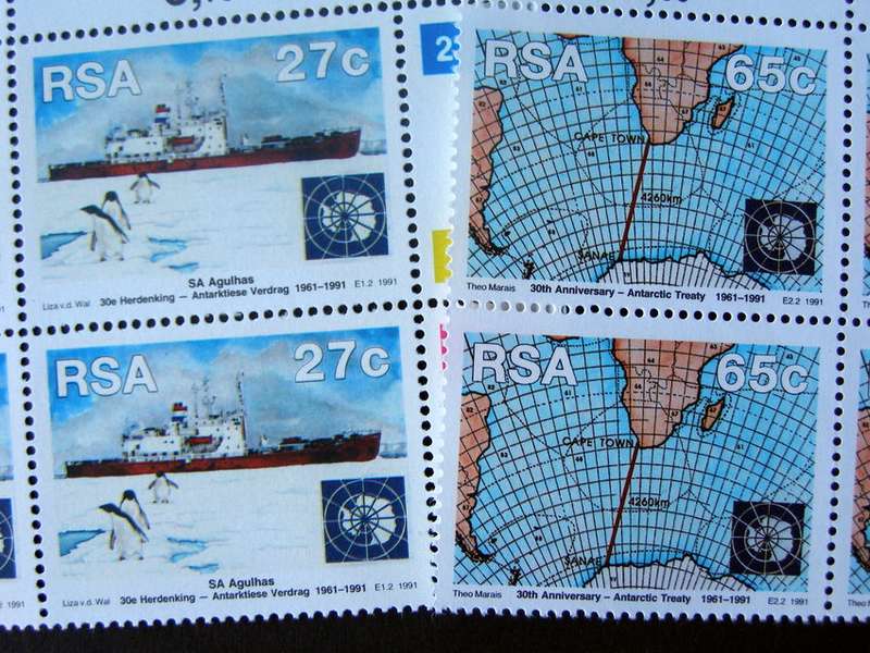 SOUTH AFRICA Mint Control Block Set - 30th Anniv. of Antarctic Treaty 1991
