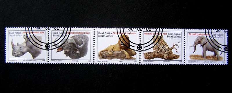 SOUTH AFRICA Set (CTO) - Big Five Additional Values to Sixth Definitive 1996
