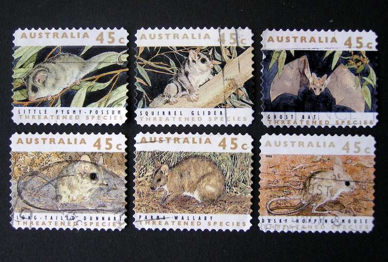 AUSTRALIA Set - Threatened Species (Self-Adhesive) 1992 //Animals