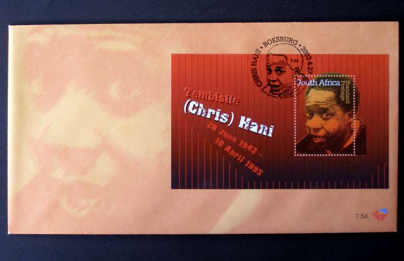 SOUTH AFRICA Cover - Chris Hani Miniature Sheet 2003