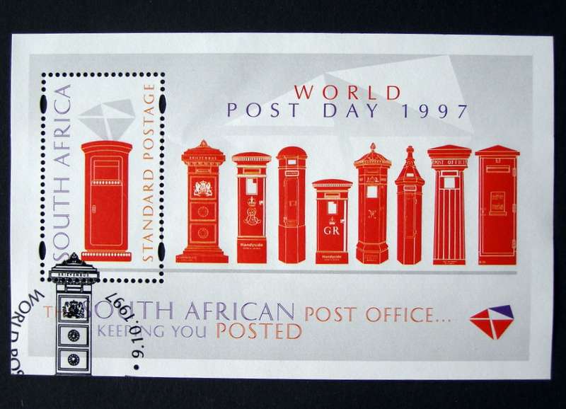 SOUTH AFRICA Miniature Sheet (First Day Cancel) - World Post Day 1997