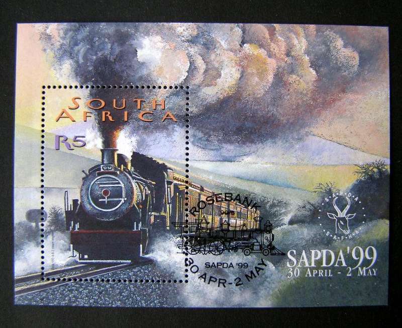 SOUTH AFRICA Miniature Sheet (CTO) - SAPDA 1999 //Trains