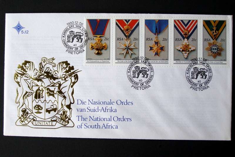 SOUTH AFRICA Cover - National Orders of S.A. 1990 //Medals