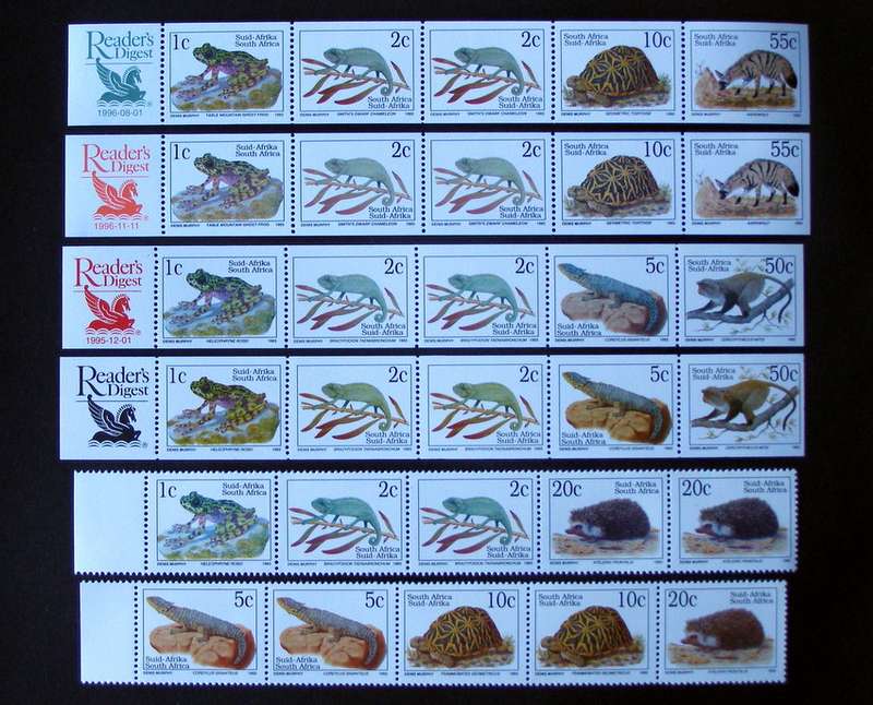 SOUTH AFRICA Mint - Assorted Reader's Digest 6th Definitive Strips 1994-96