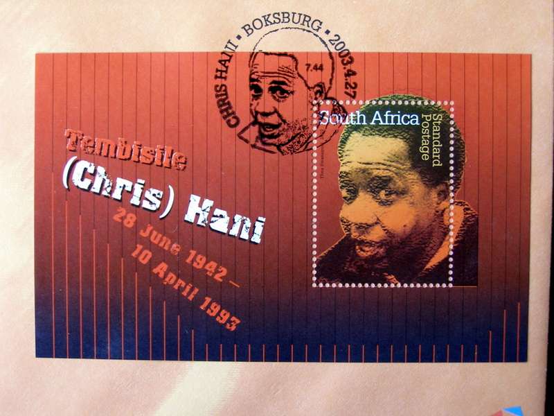 SOUTH AFRICA Cover - Chris Hani Miniature Sheet 2003