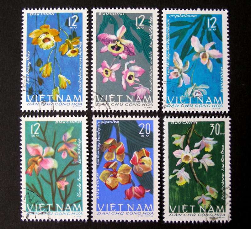 NORTH VIETNAM Set (CTO) - Orchids 1966 //Flowers