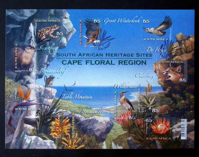 SOUTH AFRICA Set (Self-Adhesive, CTO) - Heritage Sites: Cape Floral Region 2011 //Birds//Flowers