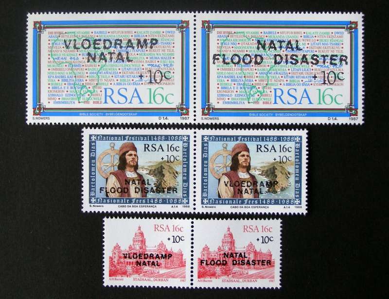 SOUTH AFRICA Mint - Flood Disaster Overprints 1987/88
