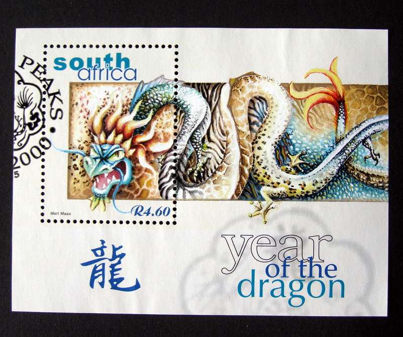 SOUTH AFRICA Miniature Sheet (First Day Cancel) - Year of the Dragon 2000