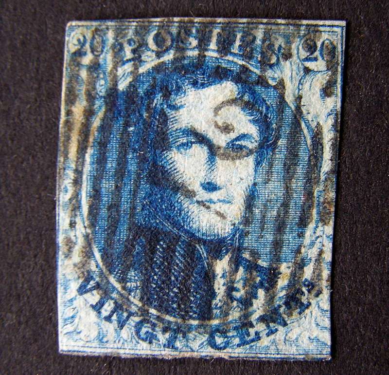 BELGIUM - `Medallions` 20c. Blue - 1861