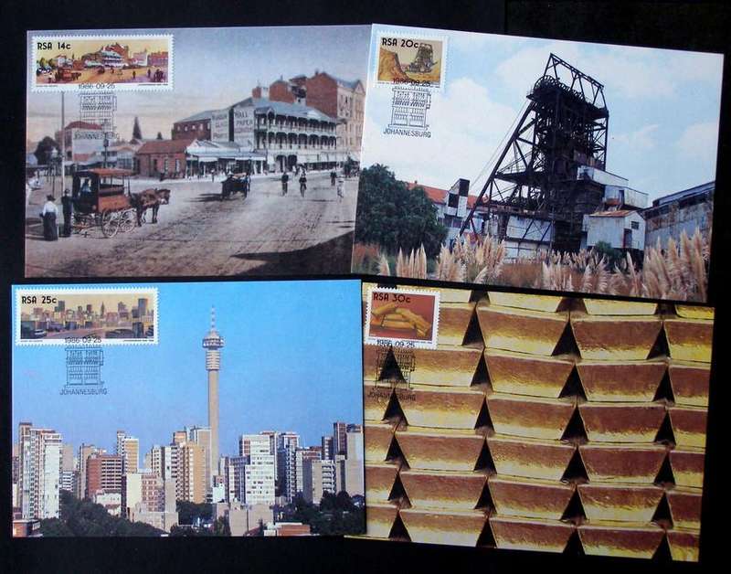 SOUTH AFRICA Maxi Card Set - Centenary of Johannesburg 1986