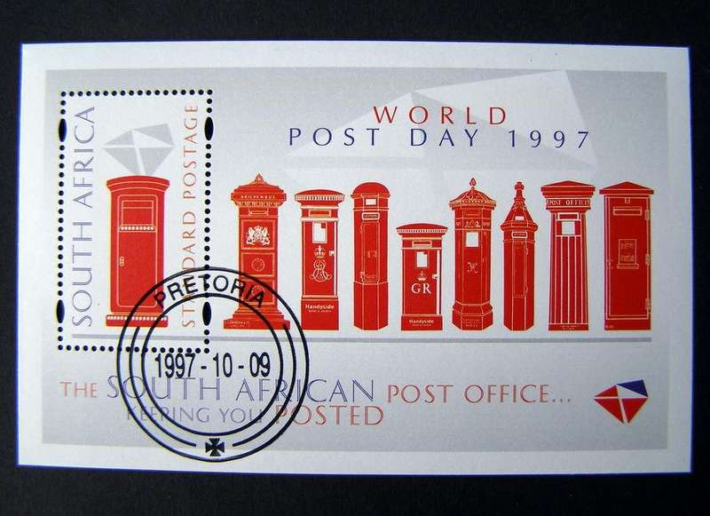 SOUTH AFRICA Miniature Sheet (CTO) - World Post Day 1997
