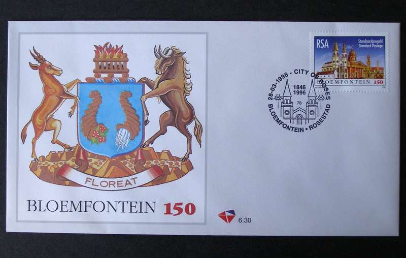 SOUTH AFRICA Cover - 150th Anniv. of Bloemfontein 1996