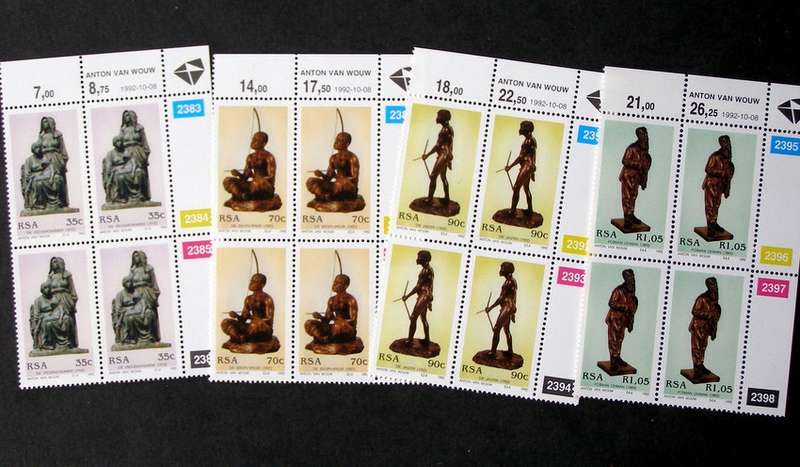 SOUTH AFRICA Mint Control Block Set - Anton van Wouw Sculptures 1992