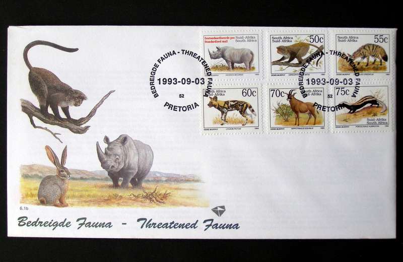 SOUTH AFRICA Cover - Threatened Fauna Definitive (6.1b) 1993 //Animals