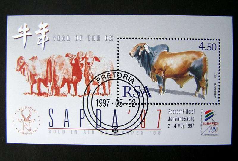 SOUTH AFRICA Miniature Sheet (CTO) - Year of the Ox 1997
