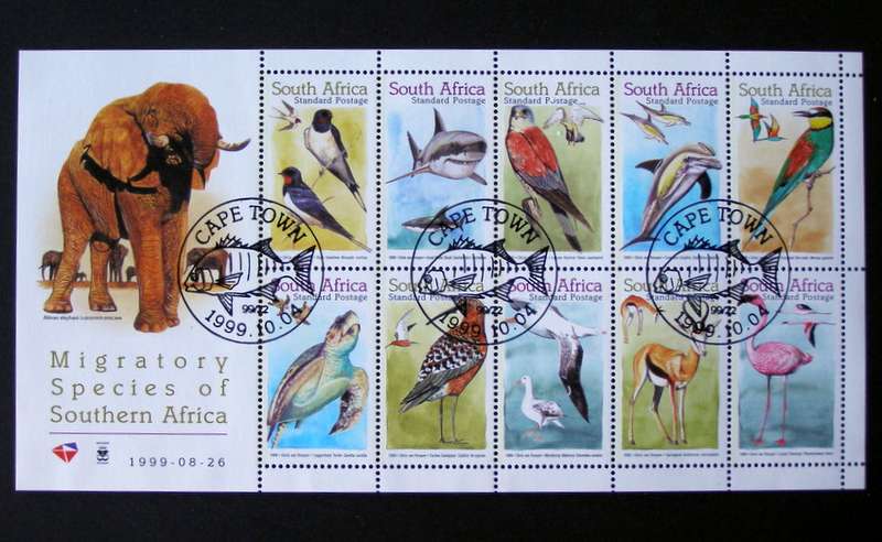 SOUTH AFRICA Set (CTO) - Migratory Species 1999 //Birds//Animals
